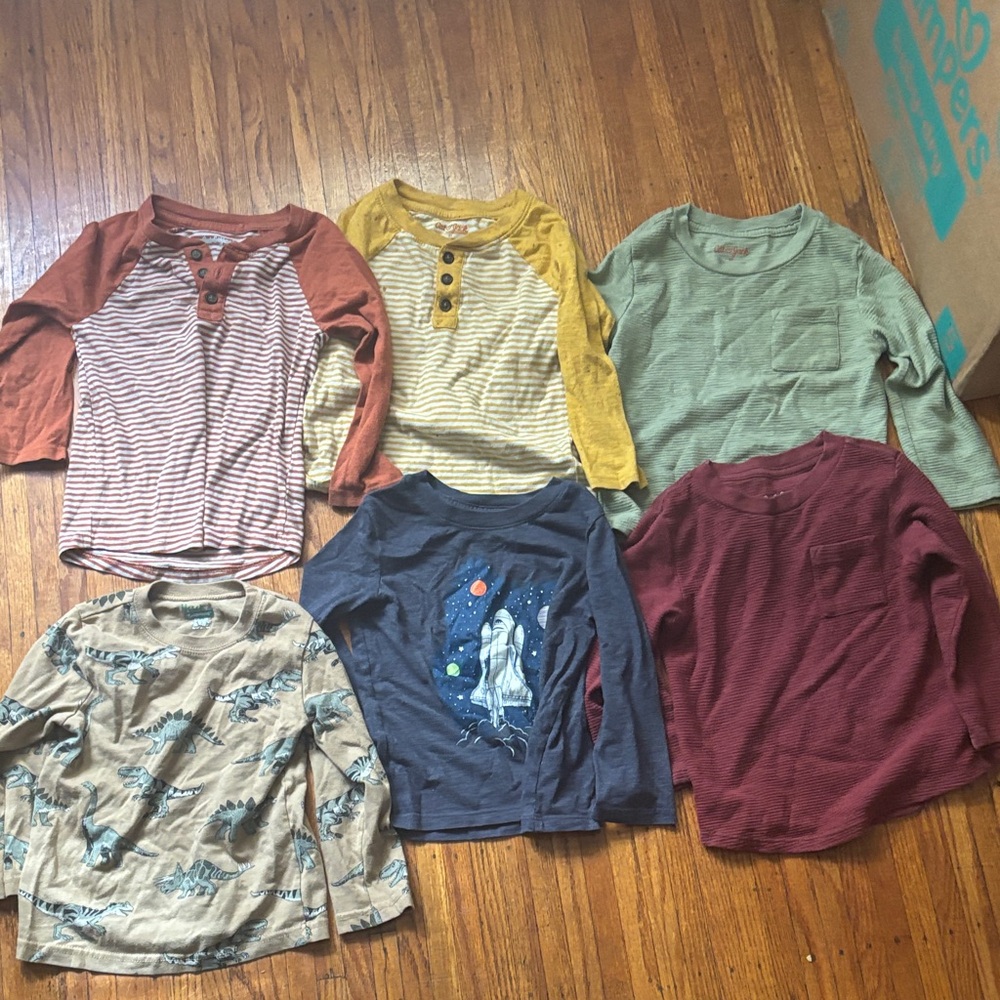 Cat & Jack Kids Long Sleeve 3T Boy Bundle of 6 Shirts